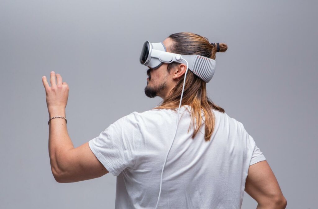 A person wearing a VR headset.